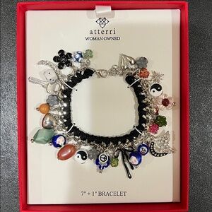 Atterri | Artisan Boho Charm Bracelet ~ Silver Tone